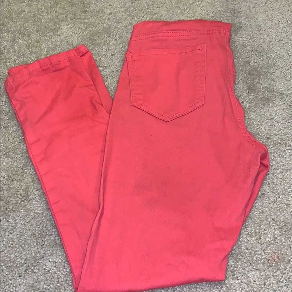 Soft coral colored maternity pants